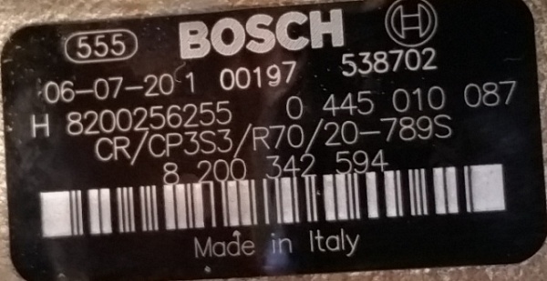 ТНВД BOSCH 0445010087 RENAULT 8200342594  NEW